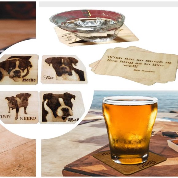 Create Your Own Engraved Personalised Coaster Set - Picture 1 of 13